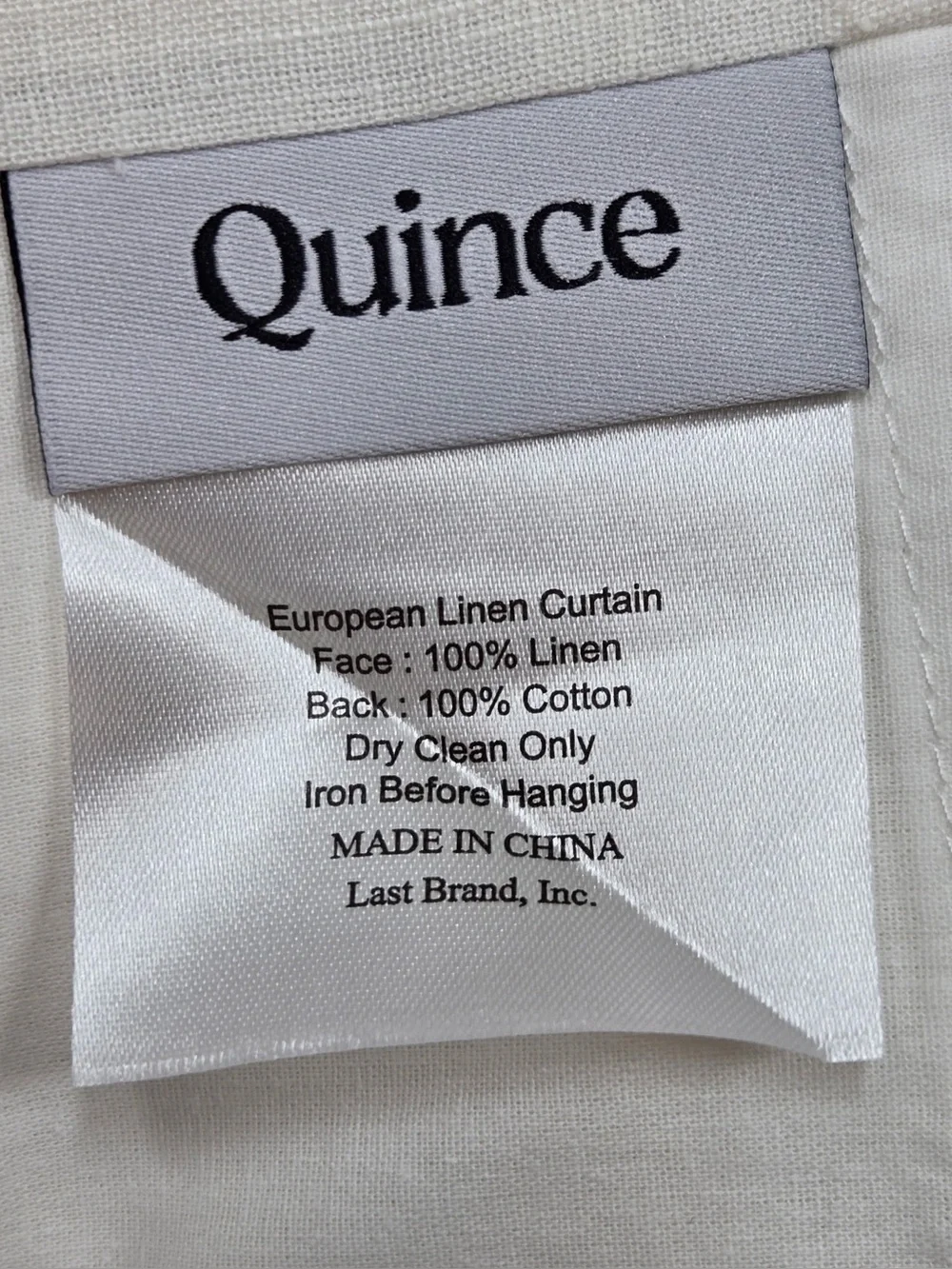 NWT QUINCE Set Of 2 48x96 European Linen Curtains Cream 0427